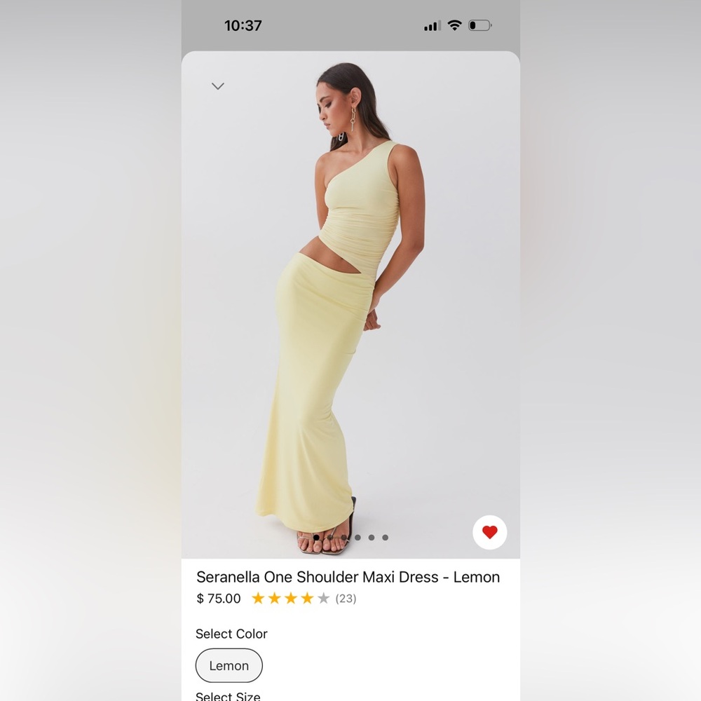 Peppermayo Yellow slit dress